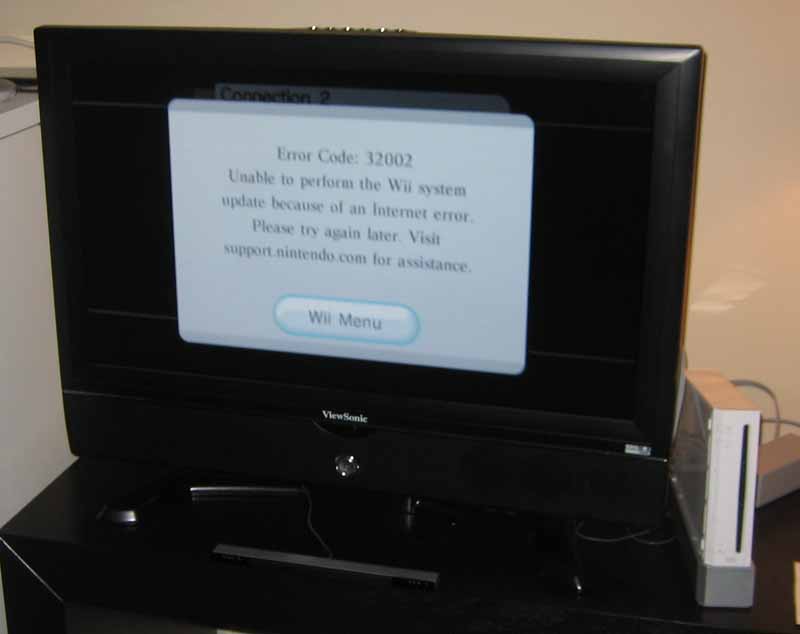 what is error html code 32002 for the wii